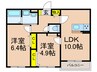 エスポワール 2LDKの間取り