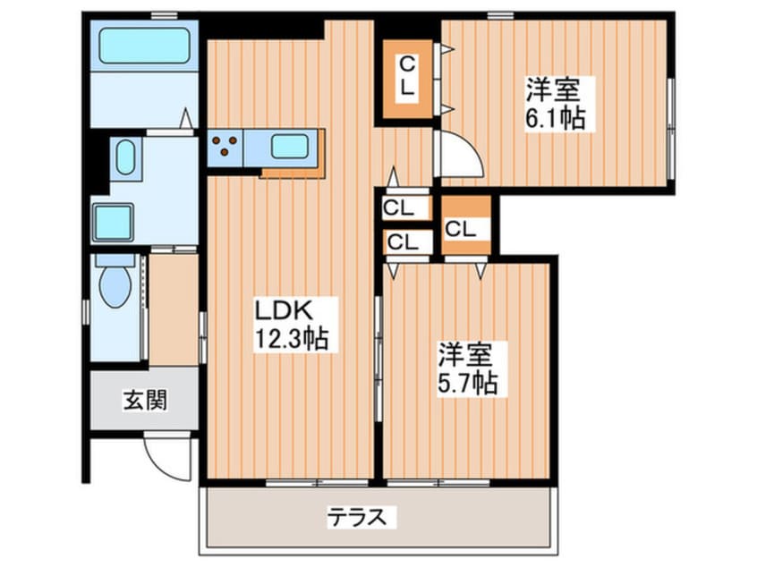 間取図 Ａｌｅｇｒｉａ　Ｂ