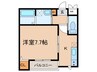 CROUD西川 1Kの間取り