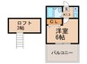 ロイヤルハイツまつい２ 1Kの間取り