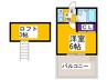 ロイヤルハイツまつい２ 1Kの間取り