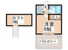ロイヤルハイツまつい２ 1Kの間取り