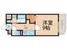 レジデンス南桜塚 1Kの間取り
