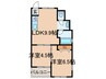 芦屋第一コーポラス(402） 2LDKの間取り