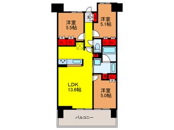 間取図 パークホームズLaLa門真(302)