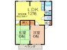 リオラムールⅢ 2LDKの間取り