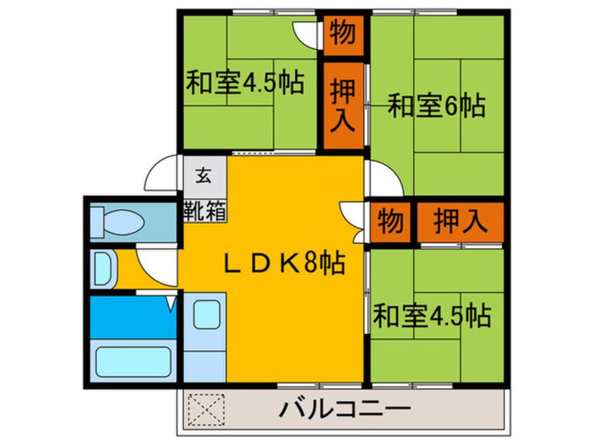 間取図 絹延コ－ポ