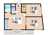 コア自由ヶ丘 2LDKの間取り