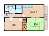 ハミング門戸 2DKの間取り