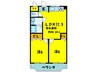 新栄プロパティ羽曳が丘 2LDKの間取り