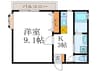 マーブル北白川 1Kの間取り
