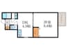 アールグランツ一乗寺 1DKの間取り
