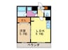 ルヴィニ上桂 1LDKの間取り