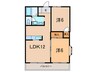 グリ－ンハイツ西明石 2LDKの間取り