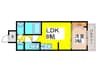 パラスティラ平野west 1LDKの間取り