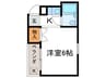 シャンブル 1Kの間取り