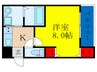 フジパレス大桐Ⅴ番館 1Kの間取り