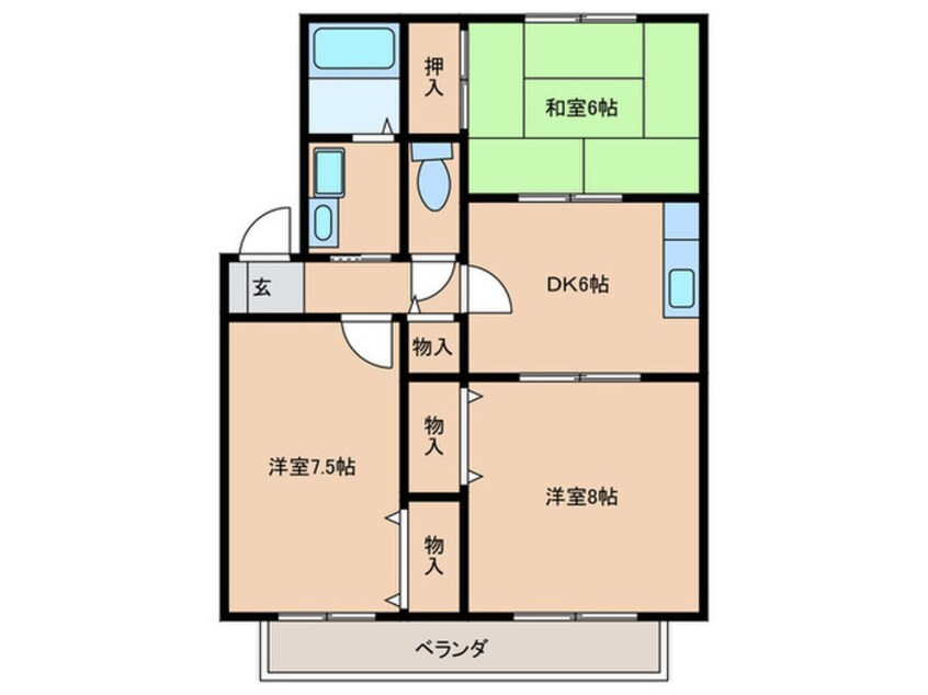 間取図 ソレーユ萩原Ａ棟