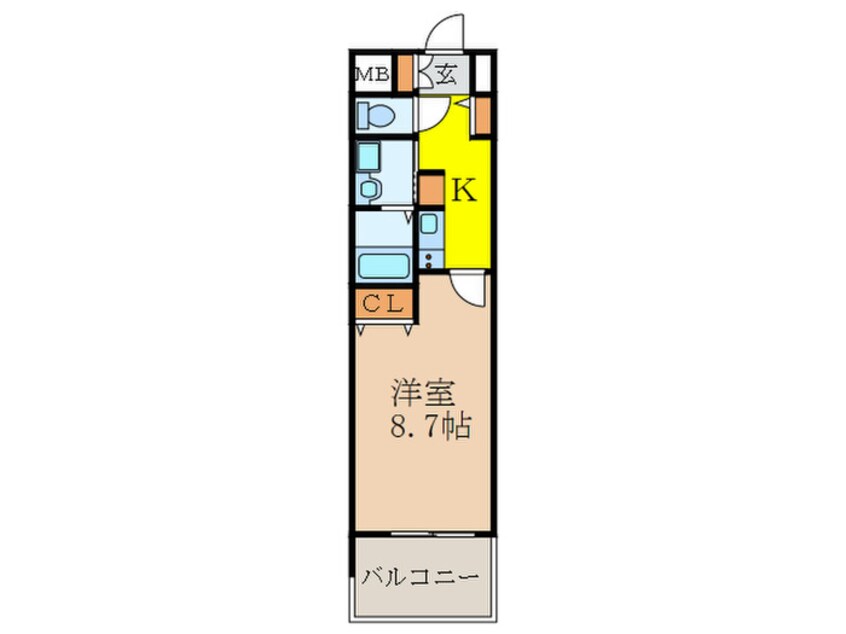 間取図 ﾌﾟﾚｻﾝｽ新大阪ｽﾃ-ｼｮﾝﾌﾛﾝﾄ(６０６)