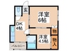 エクセル新開コ－ポ 2DKの間取り