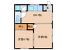 大槻ﾊｲﾂ 2DKの間取り