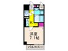 Ｋ＆Ｋ芥川 1Kの間取り