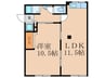 花園マンション 1LDKの間取り
