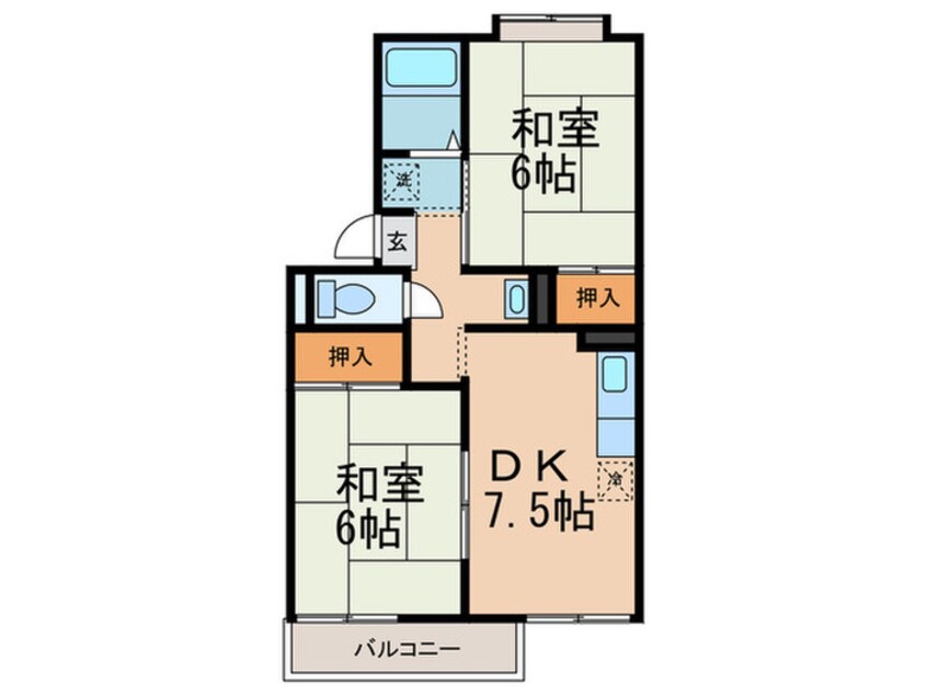 間取図 パルコ－ト林Ⅰ