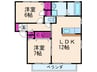 シャーメゾン・カセイ 2LDKの間取り