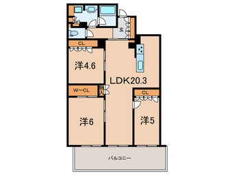 間取図 プラウド西宮北口(102)