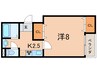 レジデンスソルテュード 1Kの間取り