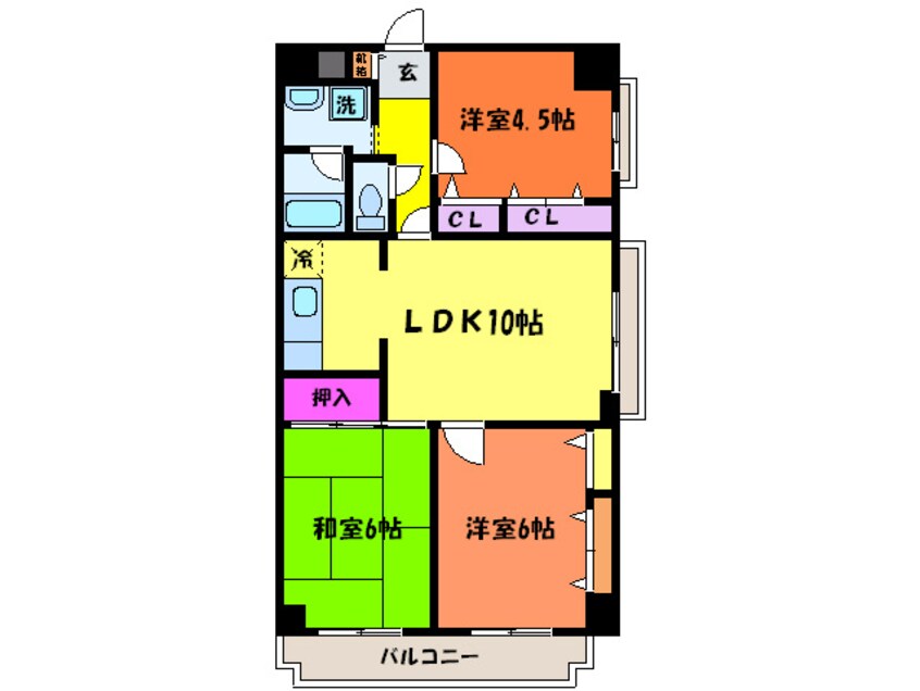 間取図 ル･ミュー貝塚