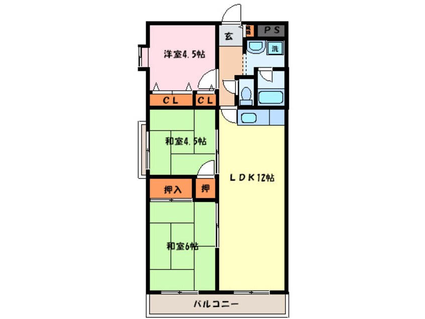 間取図 ル･ミュー貝塚