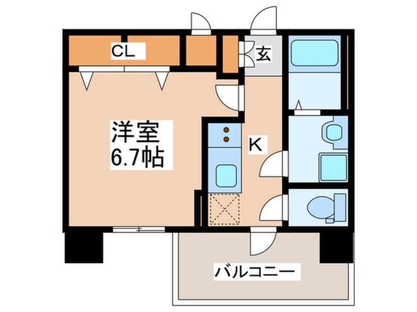 間取図 ﾌｧｽﾃｰﾄ難波WESTﾃﾞｨｵﾝ（1305）