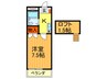 シャルマン黄金野 1Kの間取り