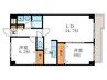 ウエストウイング嵯峨 2LDKの間取り