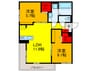 Famille八尾東 2LDKの間取り