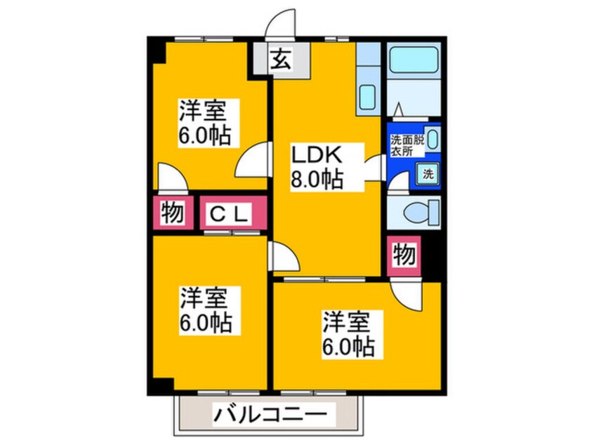 間取図 法善寺グリ－ンハイム