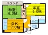 サンコート長尾 2DKの間取り