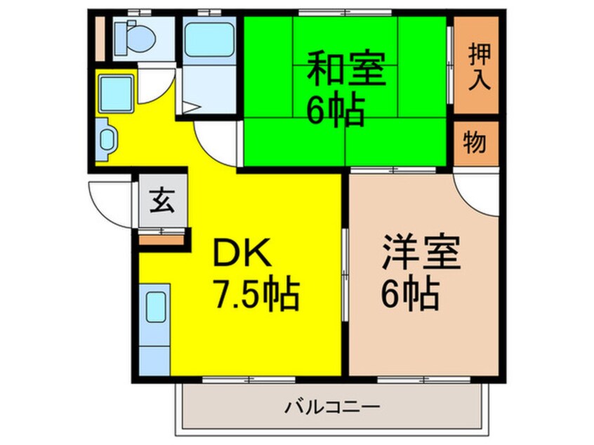 間取図 北六甲台ハイツ