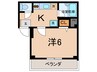 グラッチェ河昌 1Kの間取り