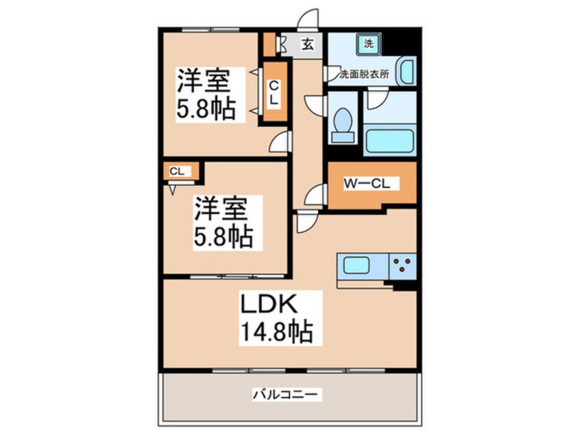 間取図 エクセルコート二色の浜