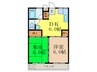 ハマビル 2DKの間取り