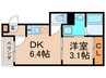 ハーモニーテラス御崎 1DKの間取り