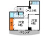 サンビラ大手前 2DKの間取り