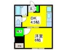 ハイツ夕陽ヶ丘 1DKの間取り