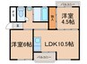 福田ハイツ 2LDKの間取り