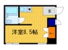 パインフィールド北白川 1Rの間取り