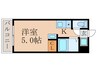 フローレンス伏見 1Kの間取り