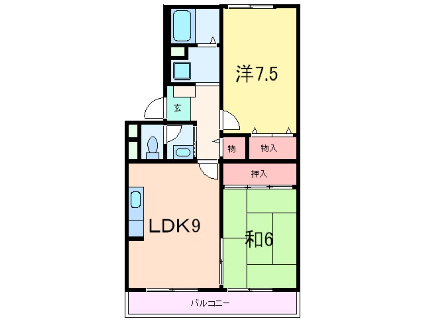 間取図 ｾﾙﾋﾞｼｵ本山